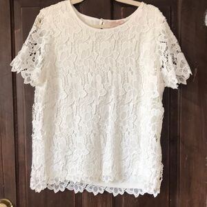 Philosophy Off white Lace Floral Top